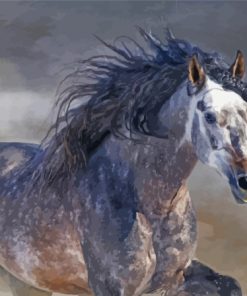 Aesthetic Dark Grey Horse Paint By Numbers