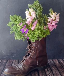 Aesthetic Gumboots And Flowers Paint By Numbers