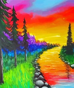 Aesthetic Colorful River Paint By Numbers