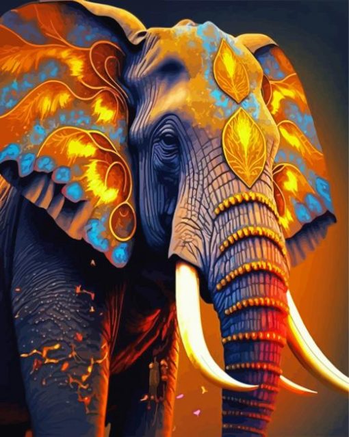 Aesthetic Indian Elephant Paint By Numbers