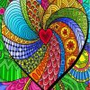 Aesthetic Mandala Abstract Heart Paint By Numbers