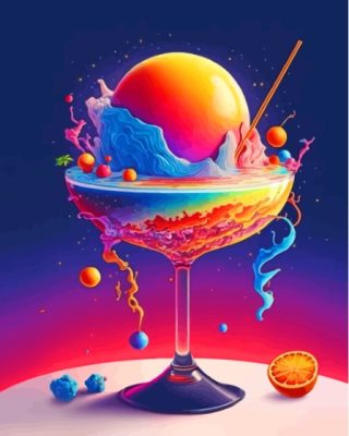 Aesthetic Space Cup Paint By Numbers