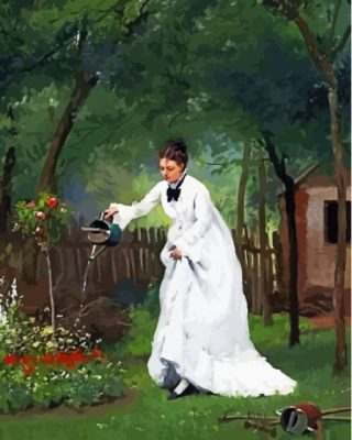 Aesthetic Woman Gardening Paint By Numbers