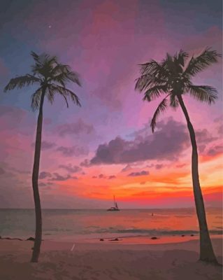 Aruba Beach At Sunset Paint By Numbers