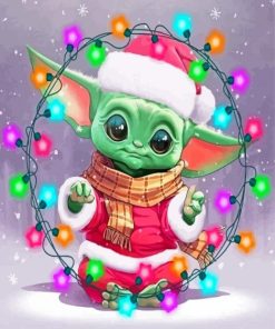 Baby Yoda Celebrating The Christmas Paint By Numbers