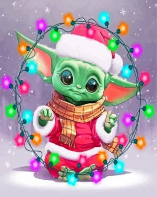 Baby Yoda Celebrating The Christmas Paint By Numbers