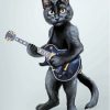 Black Guitar And Cat Paint By Numbers