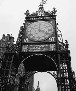 Black And White Eastgate Clock Chester Paint By Numbers