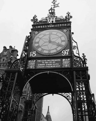 Black And White Eastgate Clock Chester Paint By Numbers