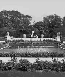 Black And White Formal Garden Paint By Numbers