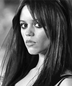 Black And White Jenna Ortega Actress Paint By Numbers
