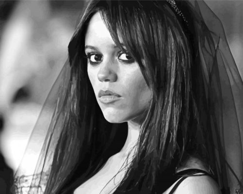 Black And White Jenna Ortega Actress Paint By Numbers