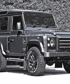 Black And White Land Rover Defender Paint By Numbers