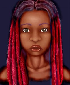 Black Lady With Red Dreads Paint By Numbers