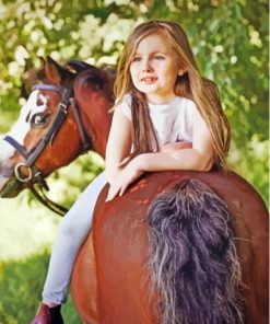 Blonde Girl On Horse Paint By Numbers