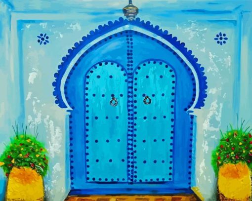 Blue Moroccan Doorway Paint By Numbers