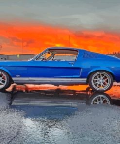 Blue Fastback Mustang Paint By Numbers