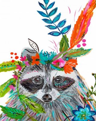 Boho Raccoon Paint By Numbers