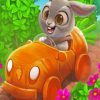 Bunny Riding A Carrot Car Paint By Numbers