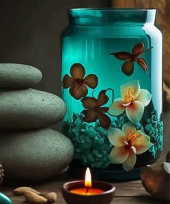 Candle And A Floral Jar Paint By Numbers
