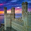Carnarvon Castle With A Beautiful Sunset View Paint By Numbers