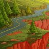 Cartoon Windy Road Paint By Numbers