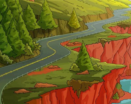 Cartoon Windy Road Paint By Numbers