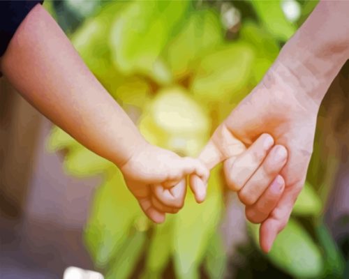 Child Holding An Adults Hand Paint By Numbers