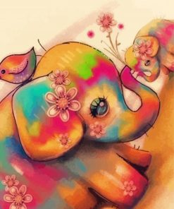 Colorful Elephant Baby Paint By Numbers