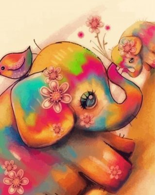 Colorful Elephant Baby Paint By Numbers