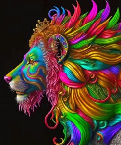 Colorful Lion Art Paint By Numbers