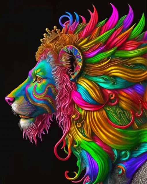 Colorful Lion Art Paint By Numbers