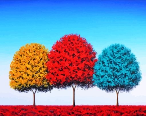 Colorful Trees Paint By Numbers