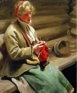 Cool Lady Knitting Paint By Numbers