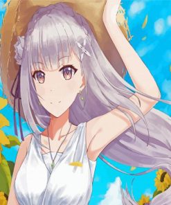 Emilia With Sunflowers Re Zero Paint By Numbers