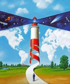 Fantastic Lighthouse By Olbinski Paint By Numbers