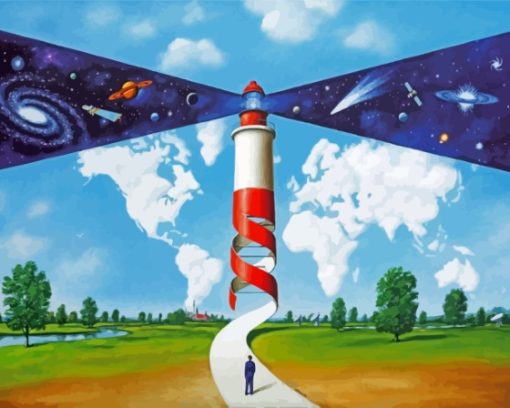 Fantastic Lighthouse By Olbinski Paint By Numbers