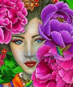 Flower Face Woman Paint By Numbers