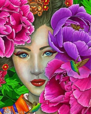 Flower Face Woman Paint By Numbers