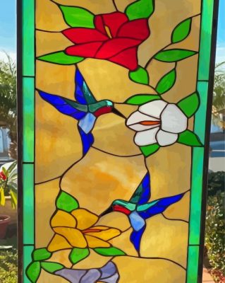 Flowering Stained Glass Window Paint By Numbers