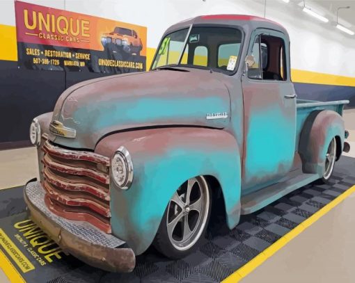 Grey 51 Chevy Truck Paint By Numbers