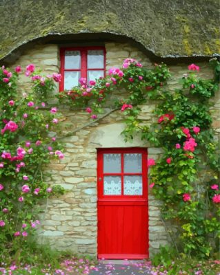 Italian Doorway With Flowers Paint By Numbers