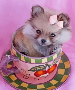 Little Puppy In Teacup Paint By Numbers