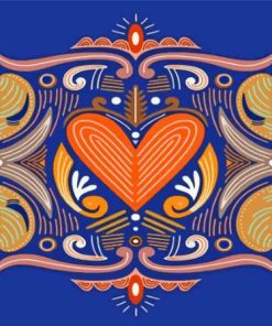 Mandala Abstract Heart Paint By Numbers