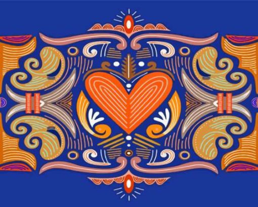 Mandala Abstract Heart Paint By Numbers