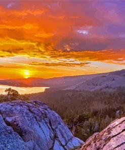 Pacific Crest Trail Sunset Landscape Paint By Numbers