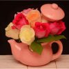 Pink Teapot With Flowers Paint By Numbers