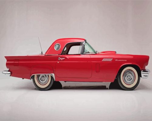 Red 1957 Thunderbird Car Paint By Numbers