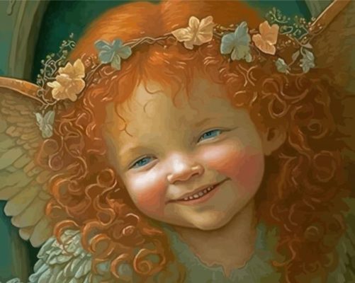 Red Head Angel Paint By Numbers