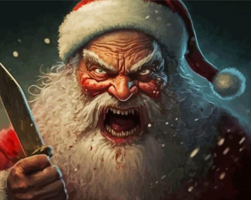 Scary Santa Paint By Numbers